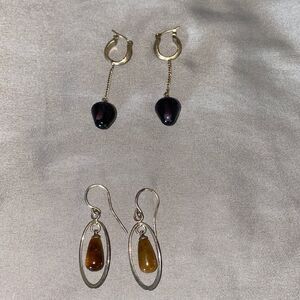 2 Pairs of  crystal tear drop earrings